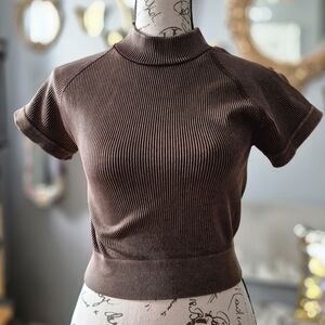 Cotton Candy Chocolate Ribbed Crop Top